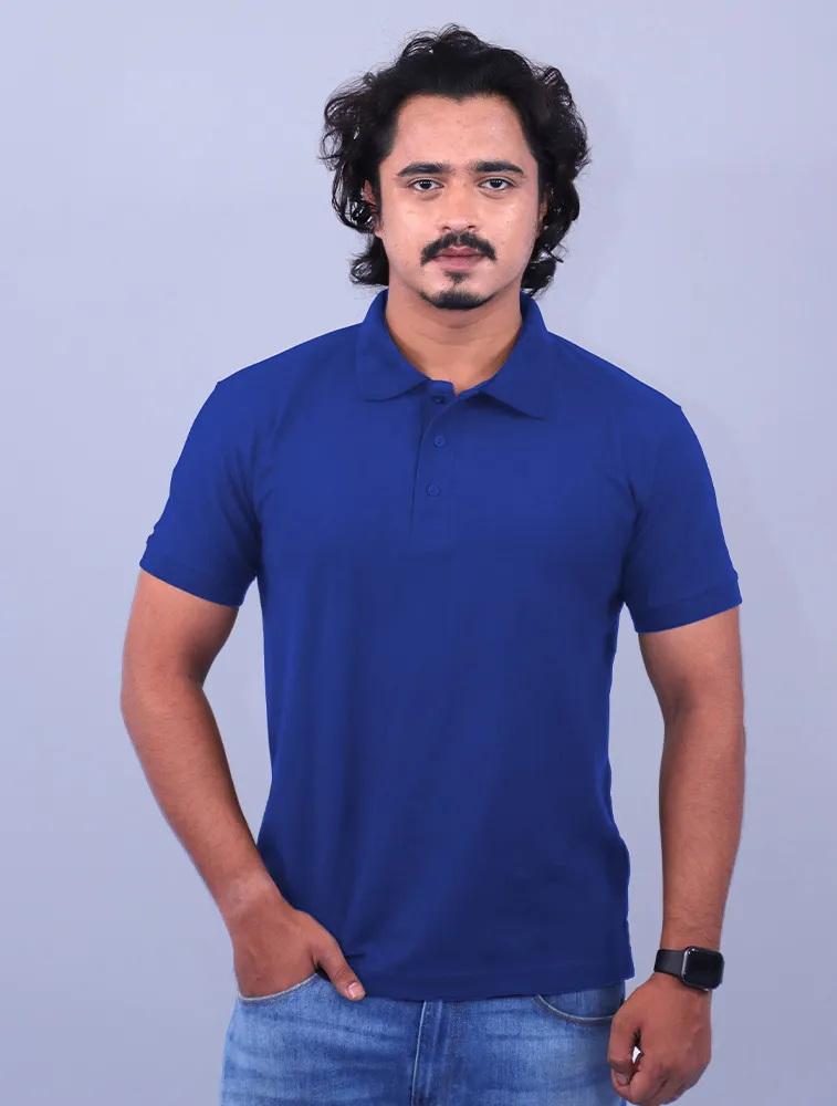 Royal Blue Polycotton Polo Half Sleeve 220 GSM TShirts