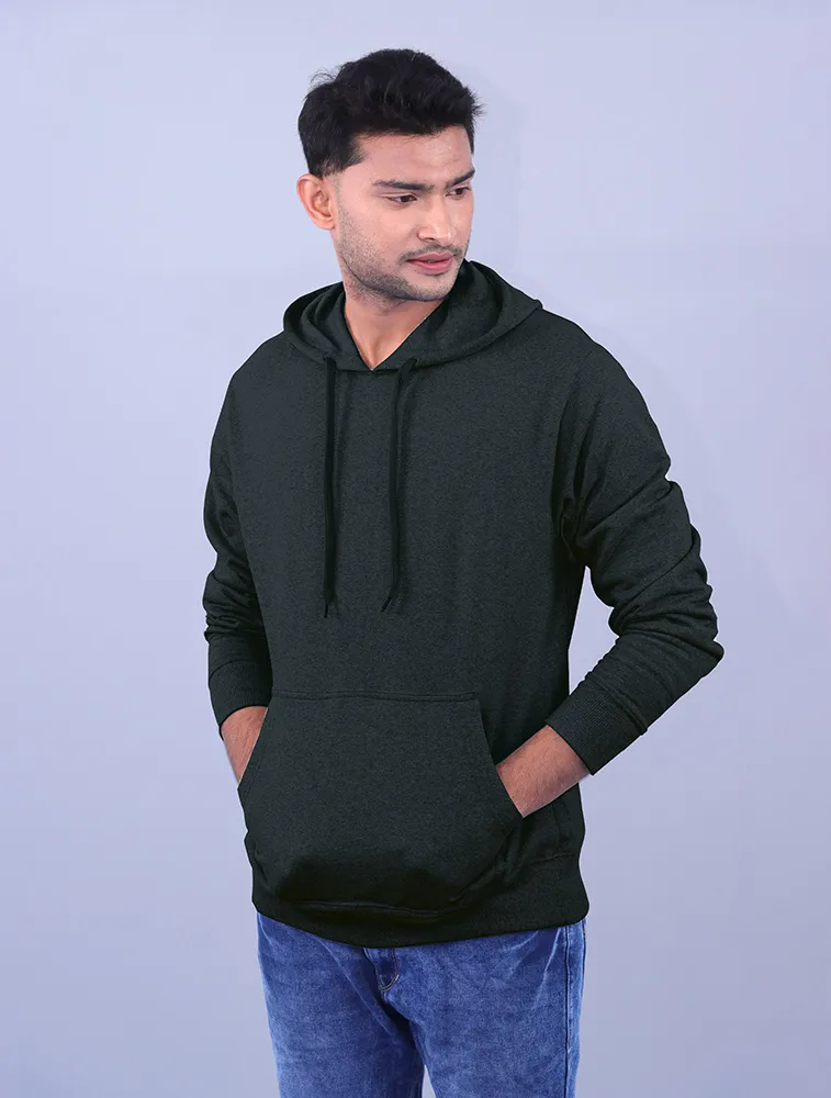 Charcoal Polycotton Hoodie without Zipper | 100% Pure Cotton with 300 GSM