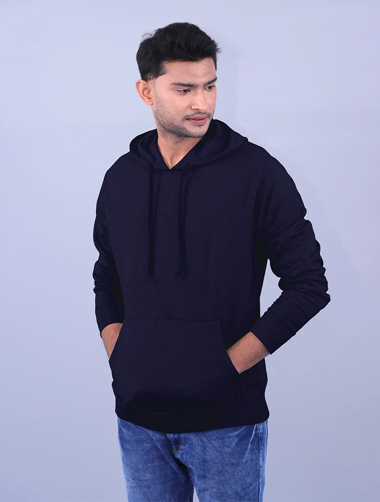 Sabyasachi's Navy Blue Polycotton Hoodie without Zipper 300GSM