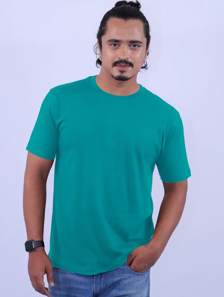 Teal Cotton Round Neck 180GSM Half Sleeve T-shirts