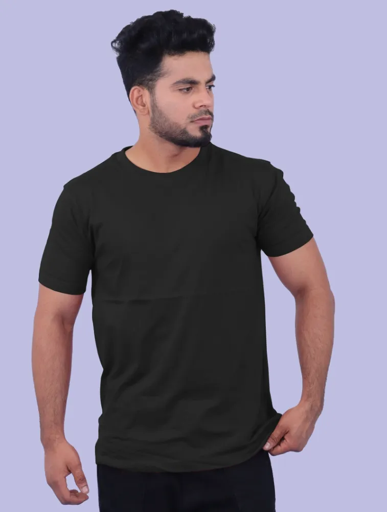 Charcoal Cotton Round Neck 180GSM Half Sleeve T-shirts 