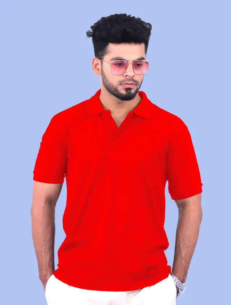 Red Premium Cotton Polo 240GSM T-Shirts