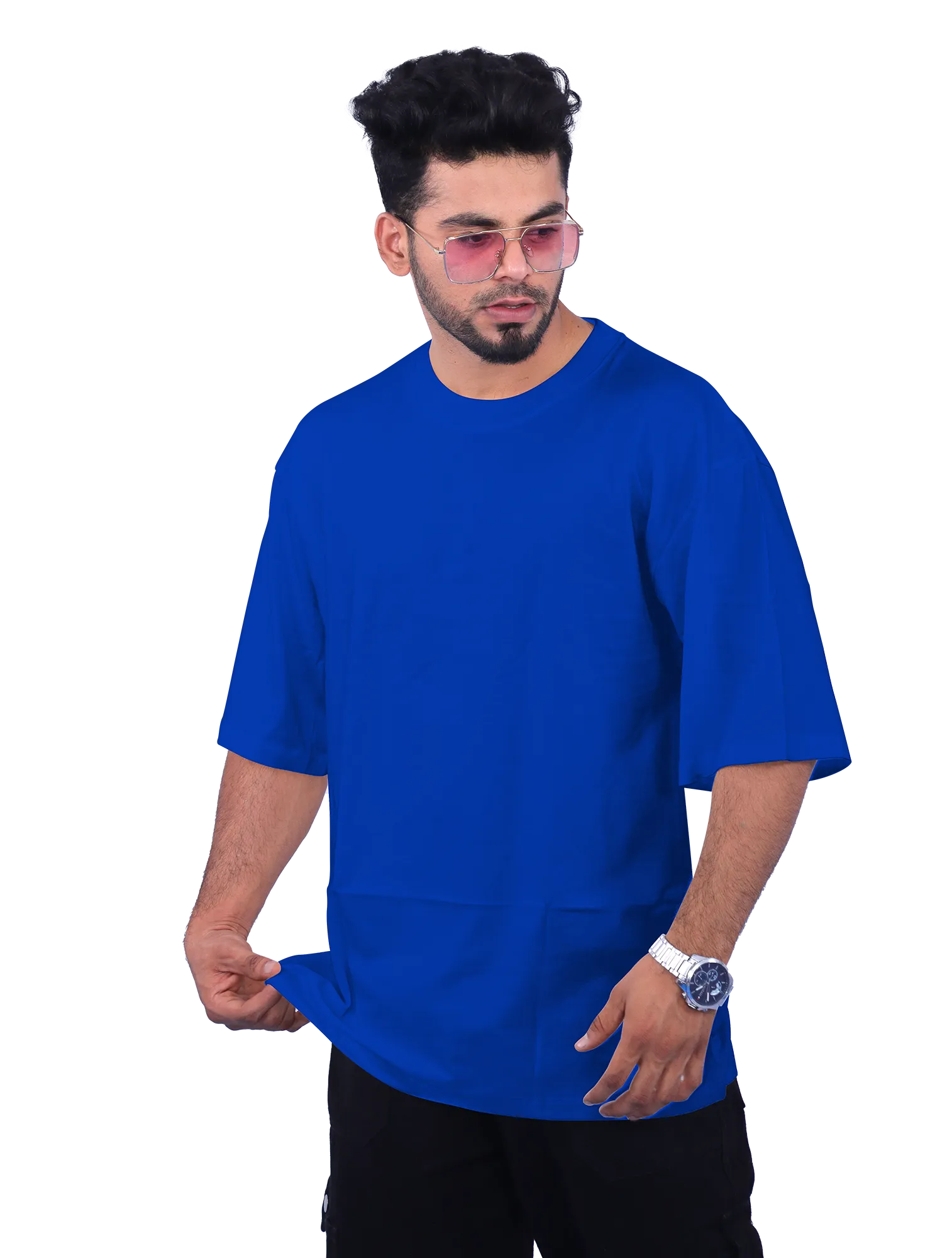  Royal Blue Cotton Oversize 220GSM Round Neck Tshirts
