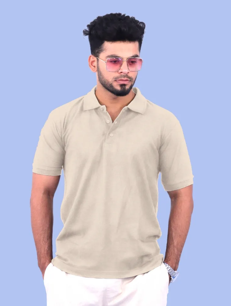 Beige Premium Cotton Polo 240GSM T-Shirts