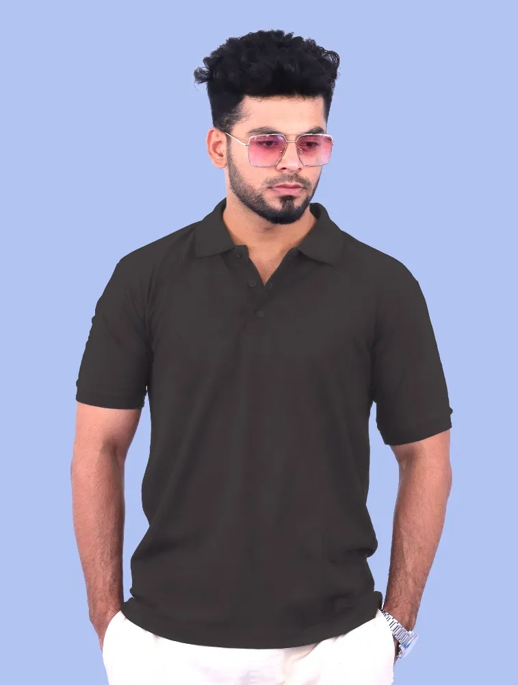 Charcoal Melange Premium Cotton Polo 240GSM T-Shirts