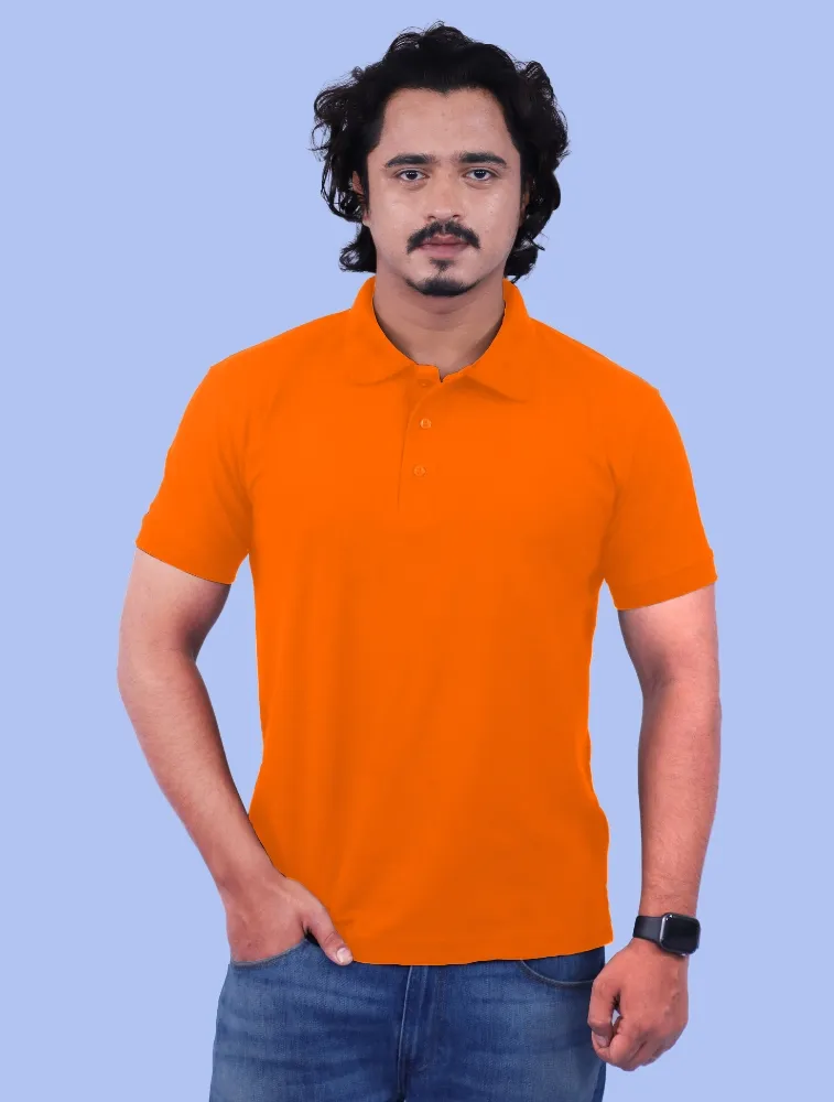 Orange Polycotton Polo Half Sleeve 220 GSM TShirts