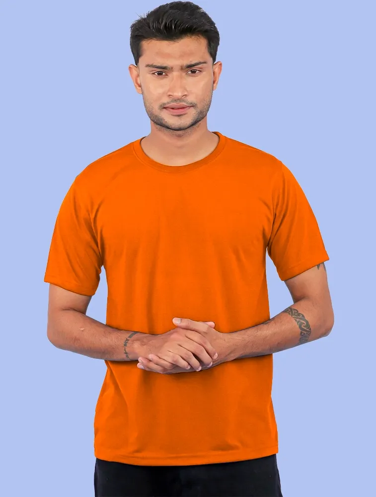 Orange Polycotton 180GSM Round Neck Tshirts
