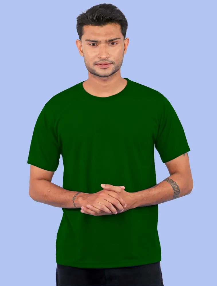 Bottle Green Polycotton 180GSM Round Neck Tshirts