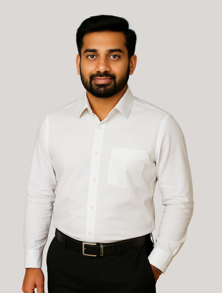 White Polyviscose Full Sleeve Shirt With Pocket
