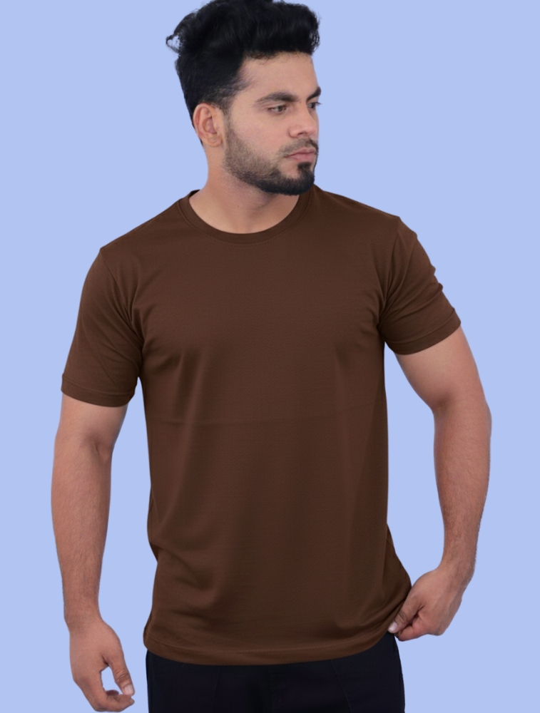 Chocolate Cotton Round Neck 180GSM Half Sleeve T-shirts 
