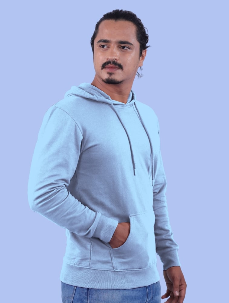 Broken Ritualz Cotton Pullover Hoodie without Zipper 300GSM Ocean Blue
