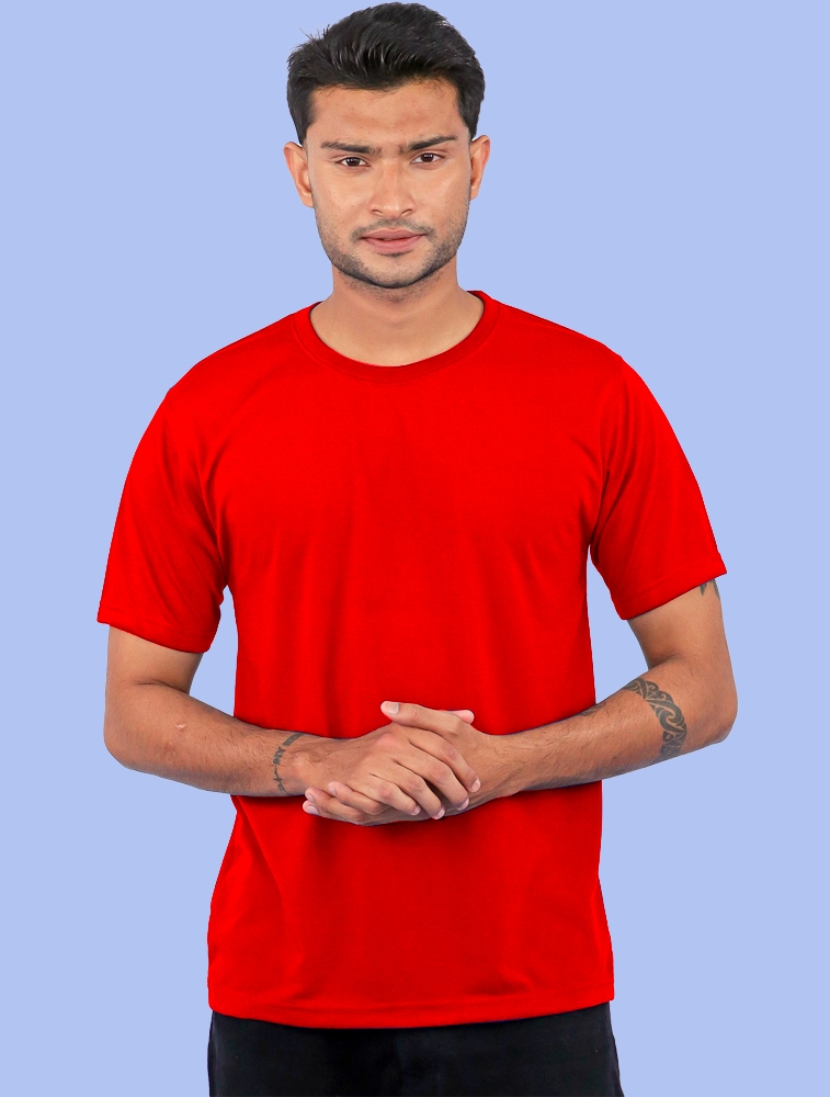 Red Polycotton 180GSM Round Neck Tshirts