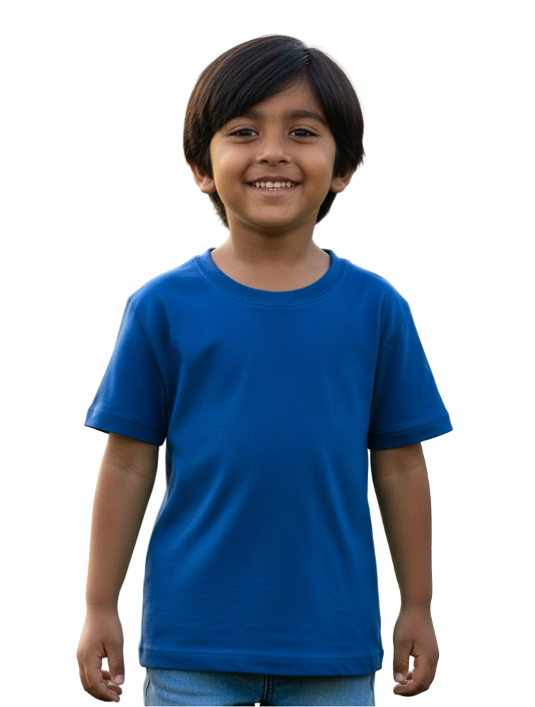 Royal Blue Kids Cotton Round Neck 180GSM Half Sleeve Tshirts