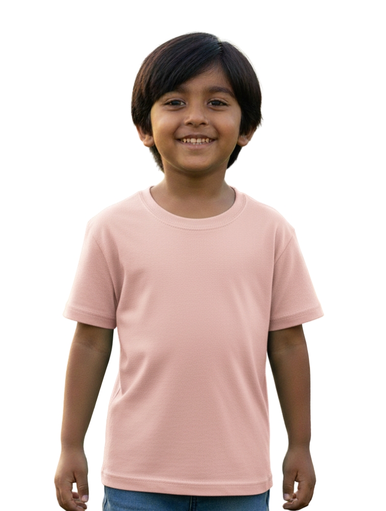 Soft Pink Kids Cotton Round Neck 180GSM Half Sleeve Tshirts