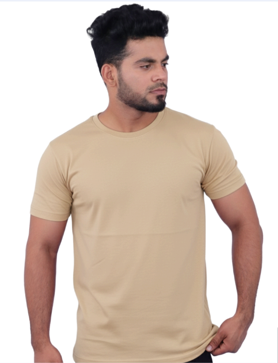 Tan Cotton Round Neck 180GSM Half Sleeve Tshirts